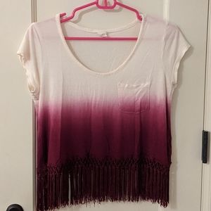 Ombre fringe Zumiez shirt